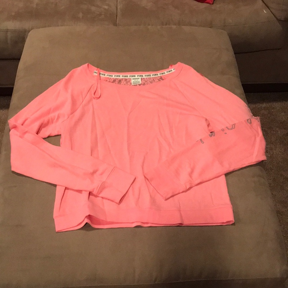 Lace see through PINK sweatshirt